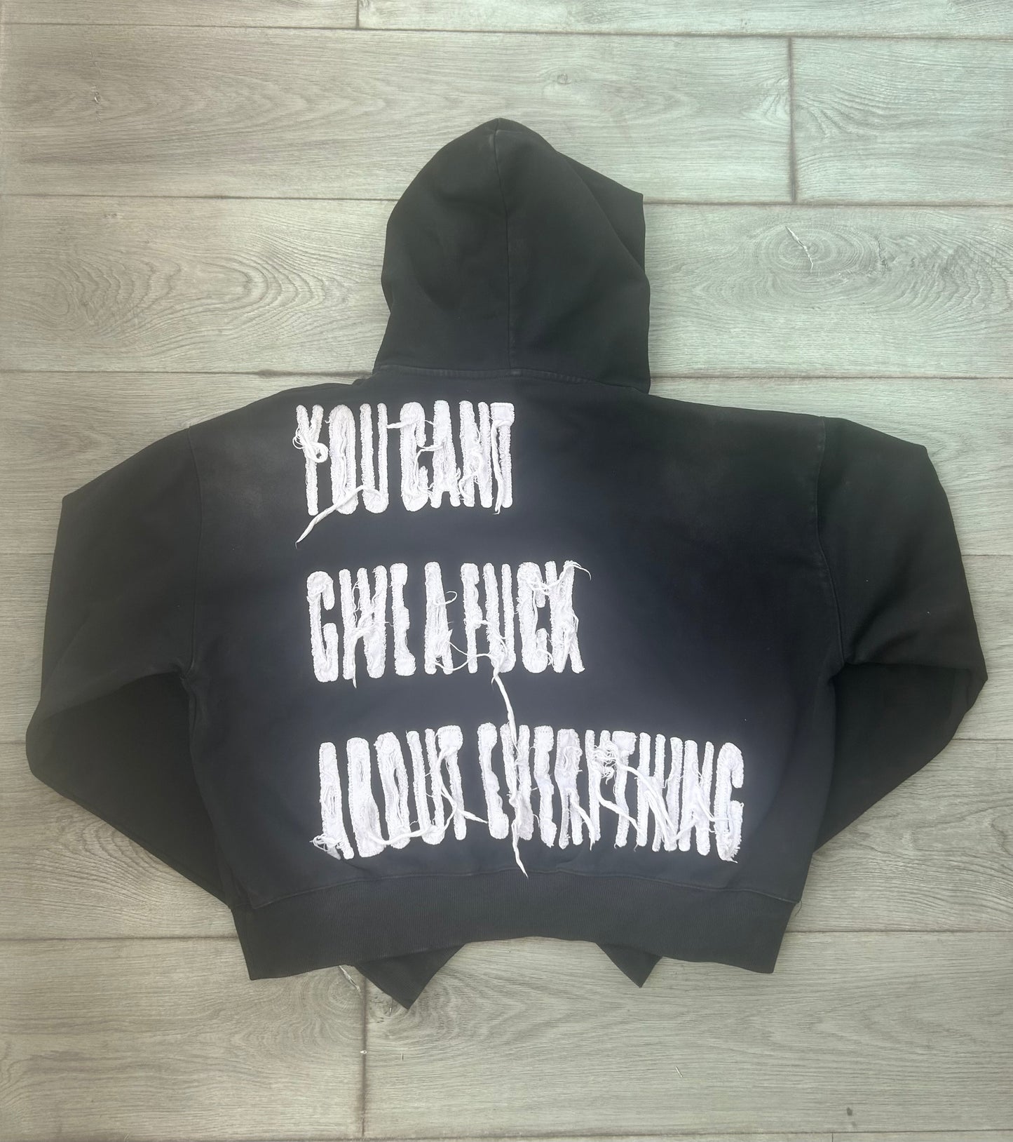 Distressed Eyes Black Hoodie